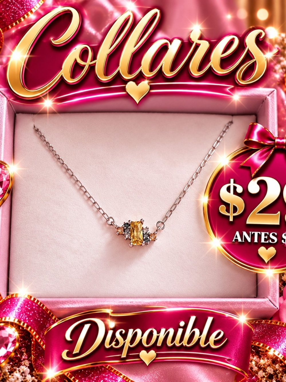 Women’s Gold Citrine Pendant Necklace - Available